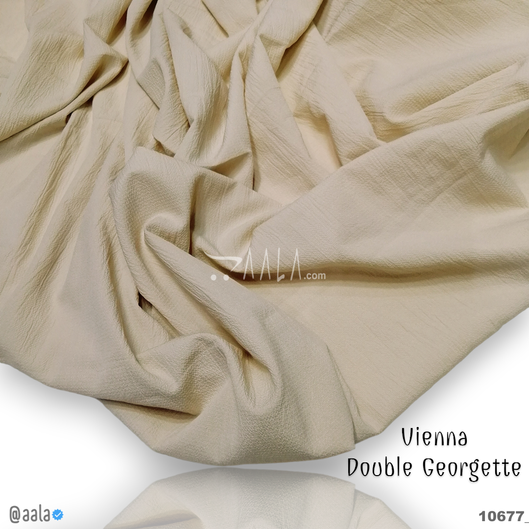 Vienna Double-Georgette Poly-ester 58-Inches BISCUIT Per-Metre #10677