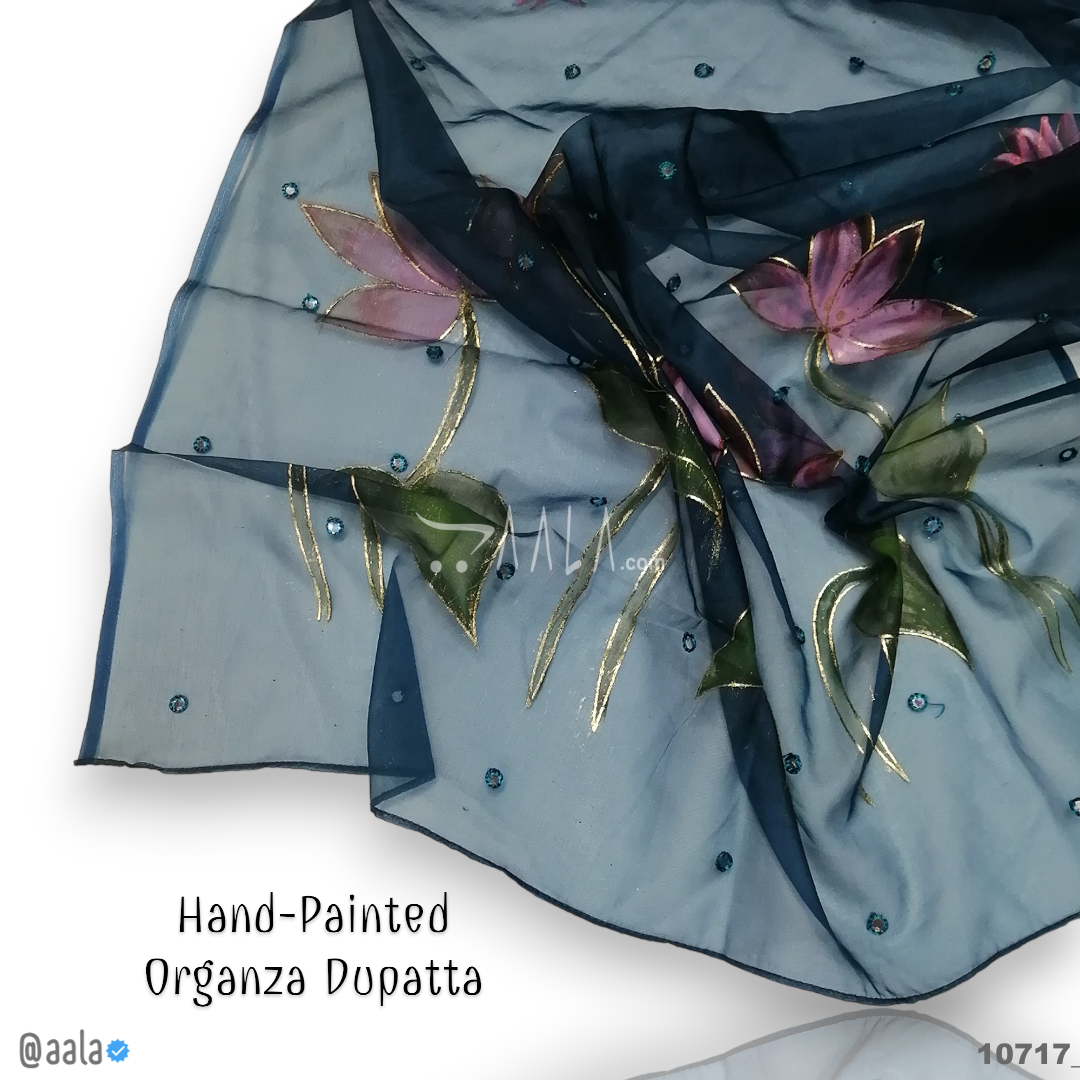 Hand-Painted Organza Nylon Dupatta-38-Inches ASSORTED 2.25-Metres 