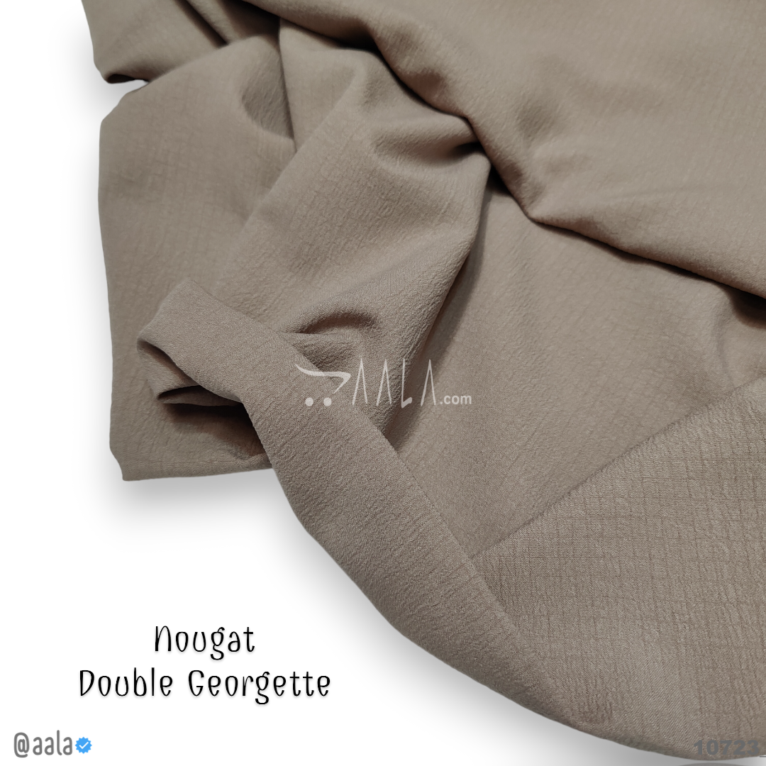 Nougat Double-Georgette Poly-ester 58-Inches BISCUIT Per-Metre #10723