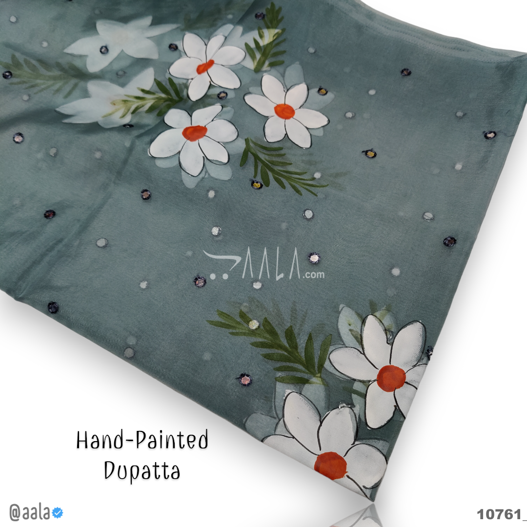 Hand-Painted Organza Nylon Dupatta-38-Inches ASSORTED 2.25-Metres 