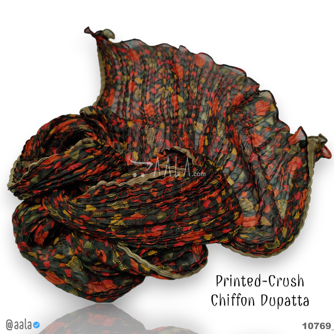 Printed-Crush Chiffon Poly-ester Dupatta-20-Inches PRINTED 2.25-Metres #10769