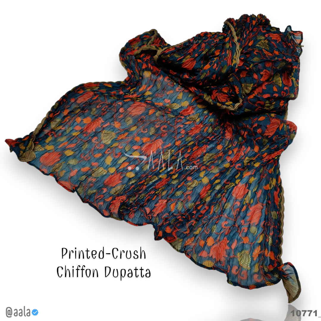 Printed-Crush Chiffon Poly-ester Dupatta-20-Inches PRINTED 2.25-Metres #10771