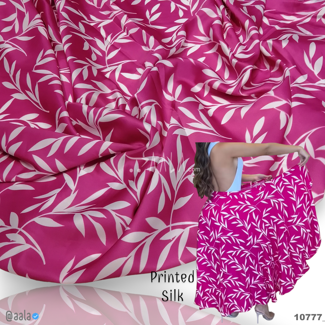 Printed-Nutella Silk Blend 44-Inches PRINTED Per-Metre 