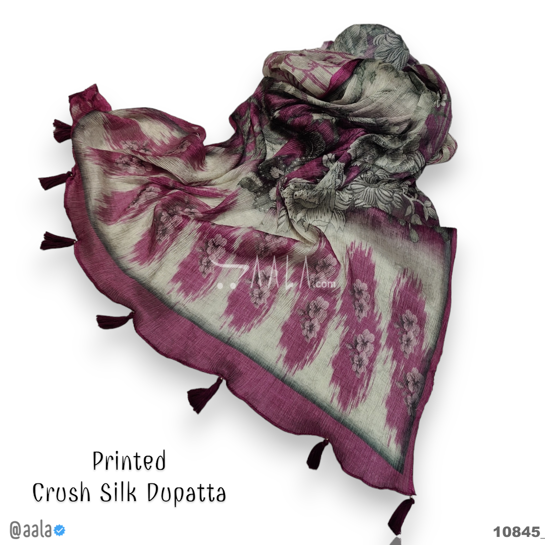 Printed-Crush Silk Blend Dupatta-20-Inches PRINTED 2.25-Metres 