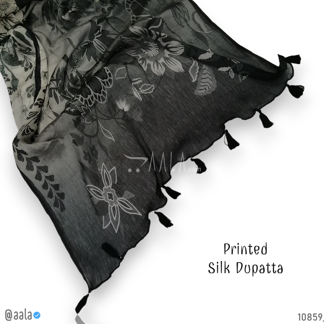 Printed-Crush Silk Blend Dupatta-20-Inches PRINTED 2.25-Metres 