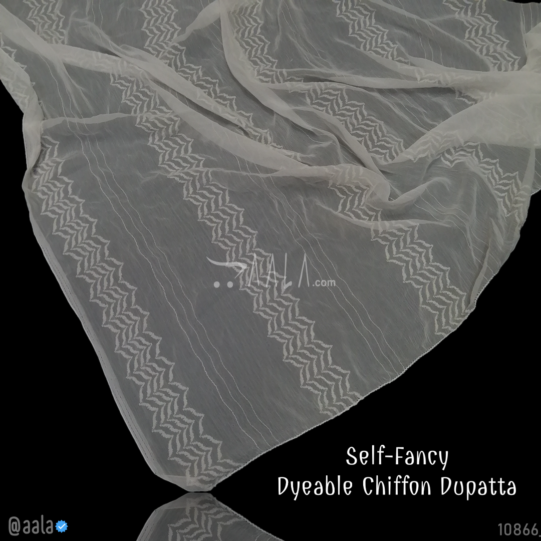 Fancy-Self Chiffon Nylon Dupatta-28-Inches DYEABLE 2.25-Metres #10866