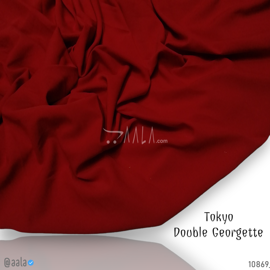 Tokyo Double-Georgette Poly-ester 58-Inches RED Per-Metre #10869