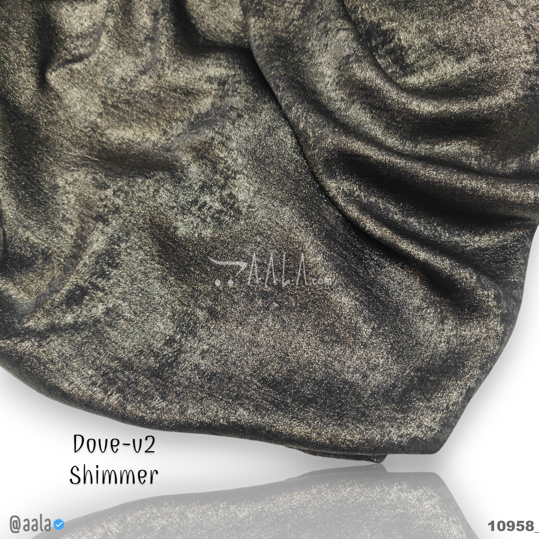 Dove-Shimmer-V2 Velvet Poly-ester 58-Inches BLACK Per-Metre #10958