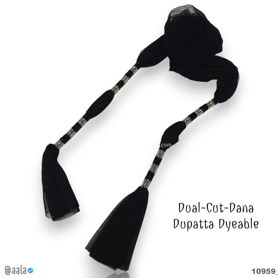 Dual-Cut-Dana Net Nylon Dupatta-32-Inches DYEABLE 2.25-Metres #10959
