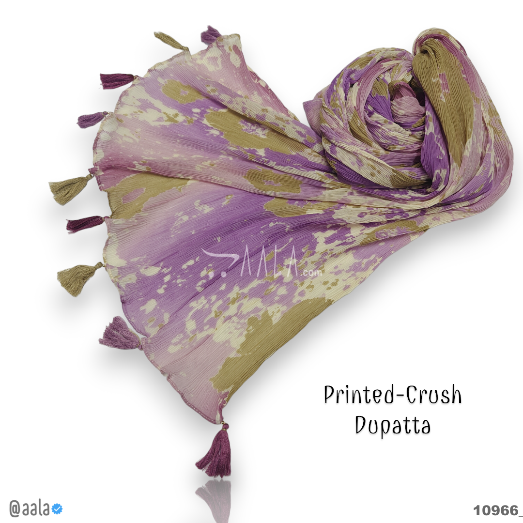 Printed-Crush Silk Poly-ester Dupatta-20-Inches PRINTED 2.25-Metres #10966