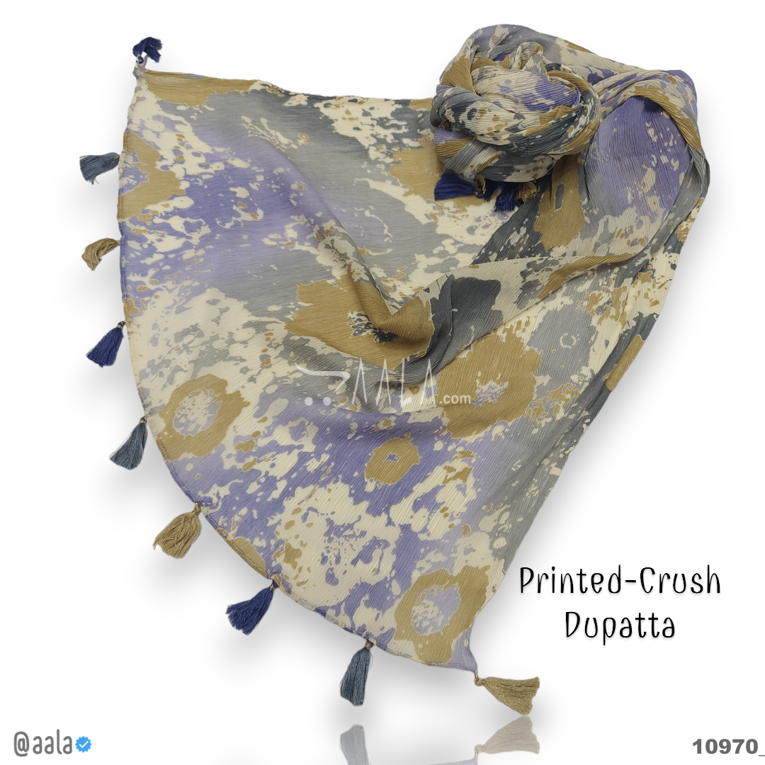 Printed-Crush Silk Poly-ester Dupatta-20-Inches PRINTED 2.25-Metres #10970
