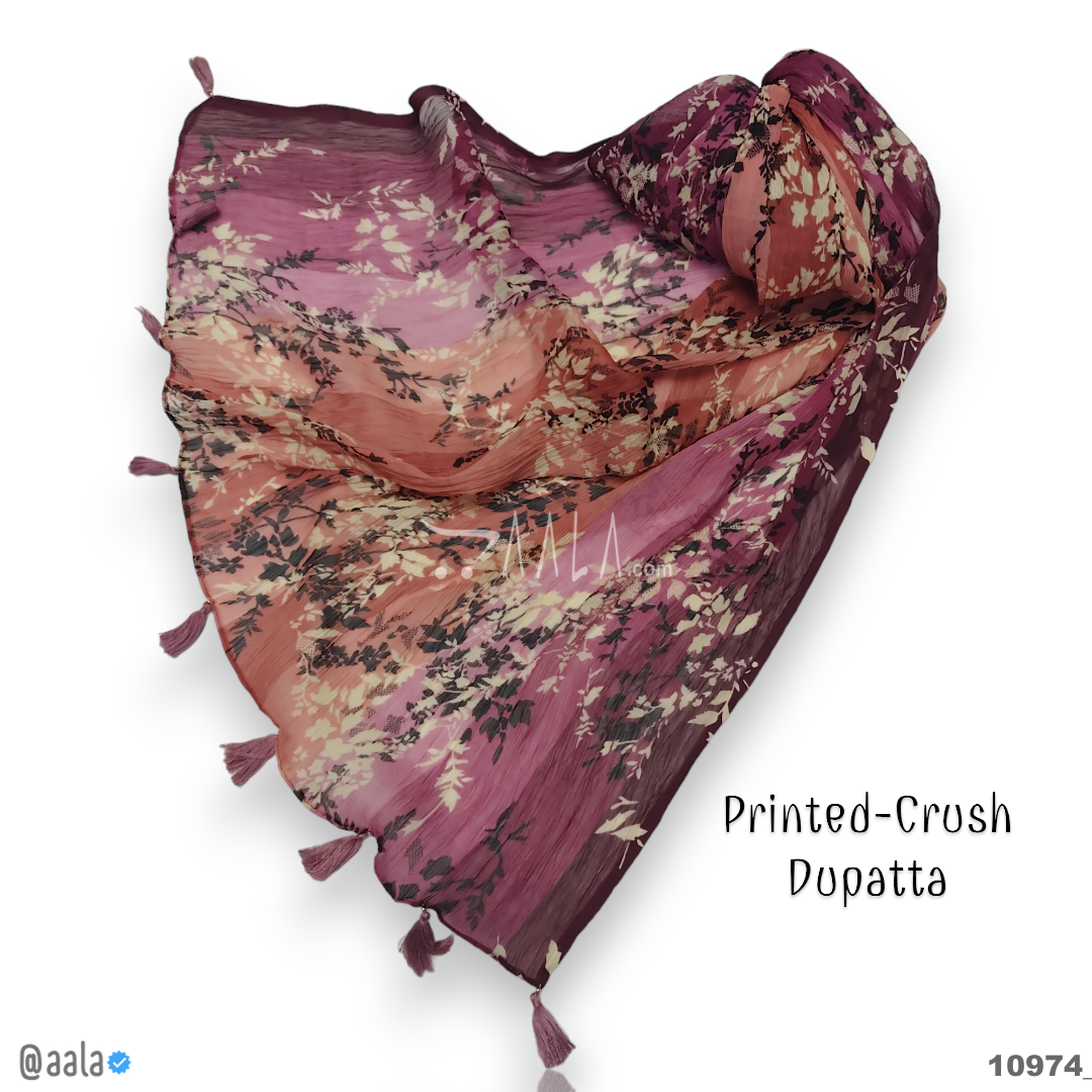 Printed-Crush Silk Poly-ester Dupatta-20-Inches PRINTED 2.25-Metres #10974