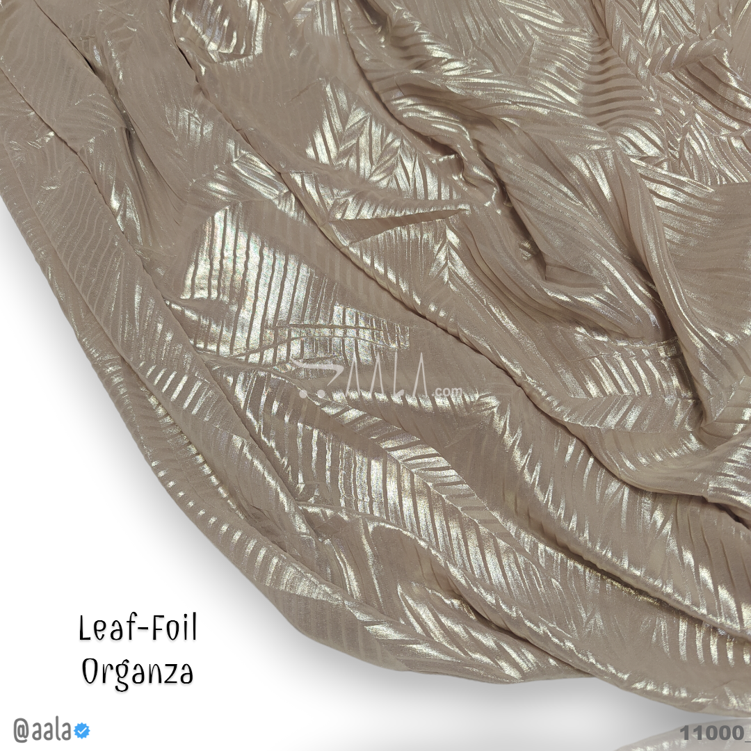 Leaf-Foil Organza Poly-ester 58-Inches GOLD Per-Metre #11000