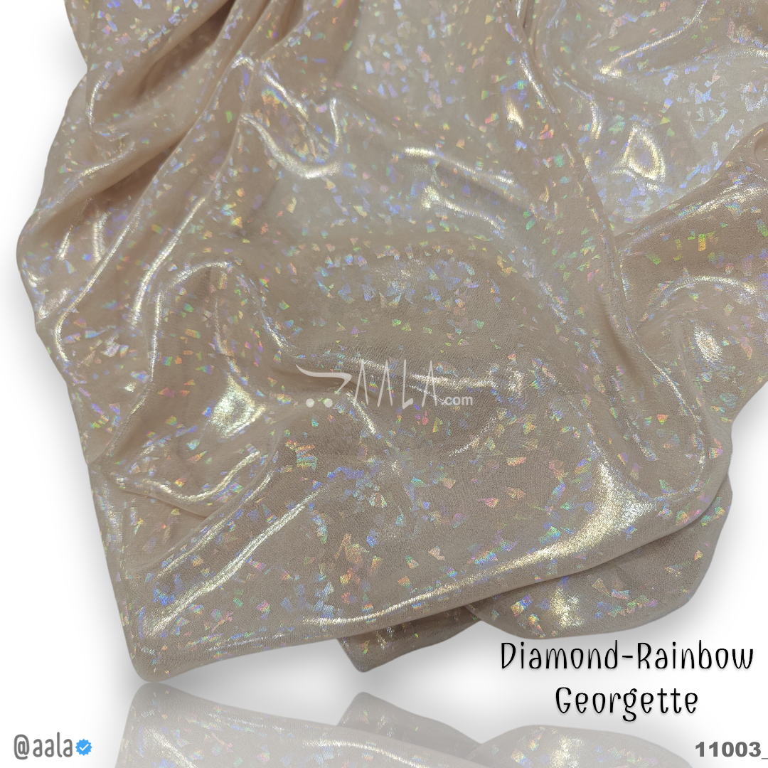 Diamond-Rainbow Georgette Poly-ester 58-Inches GOLD Per-Metre #11003