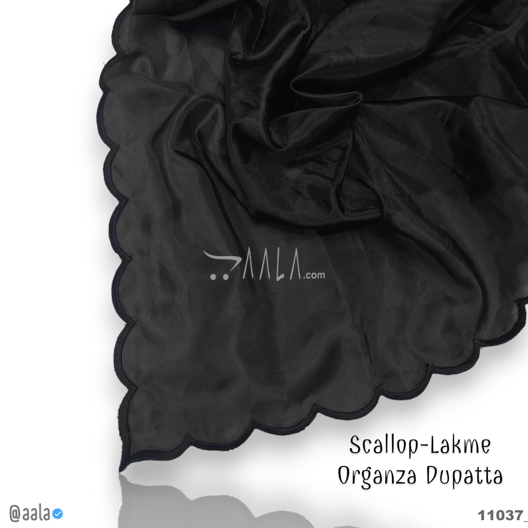 Scollap-Lakme Organza Nylon Dupatta-40-Inches BLACK 2.25-Metres #11037