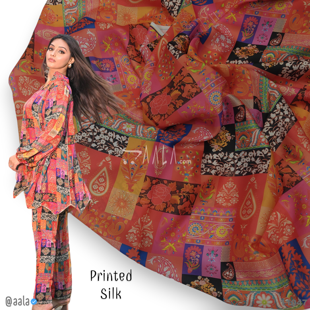 Printed Silk Blend 44-Inches PRINTED Per-Metre #11047