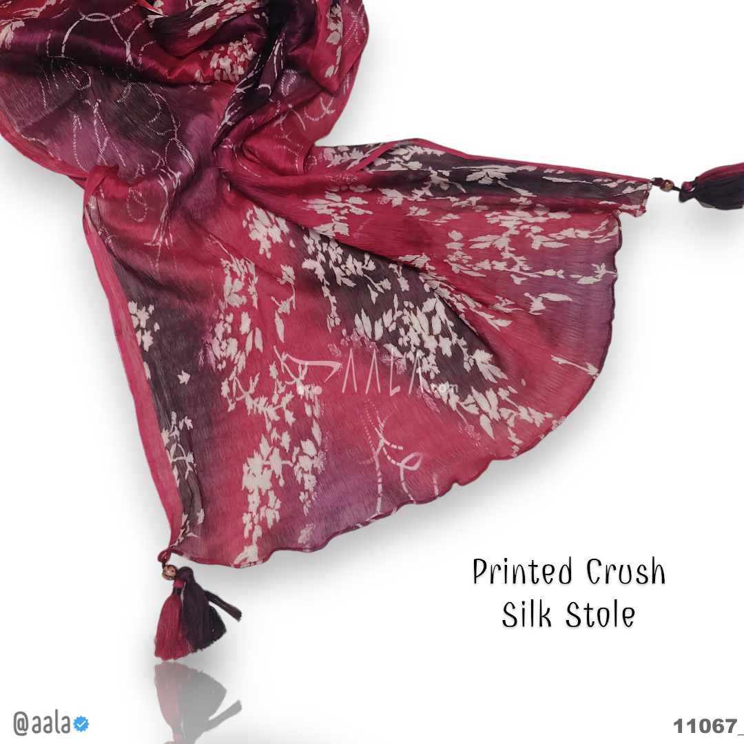 Printed Silk Blend Dupatta-20-Inches PRINTED 2.25-Metres #11067