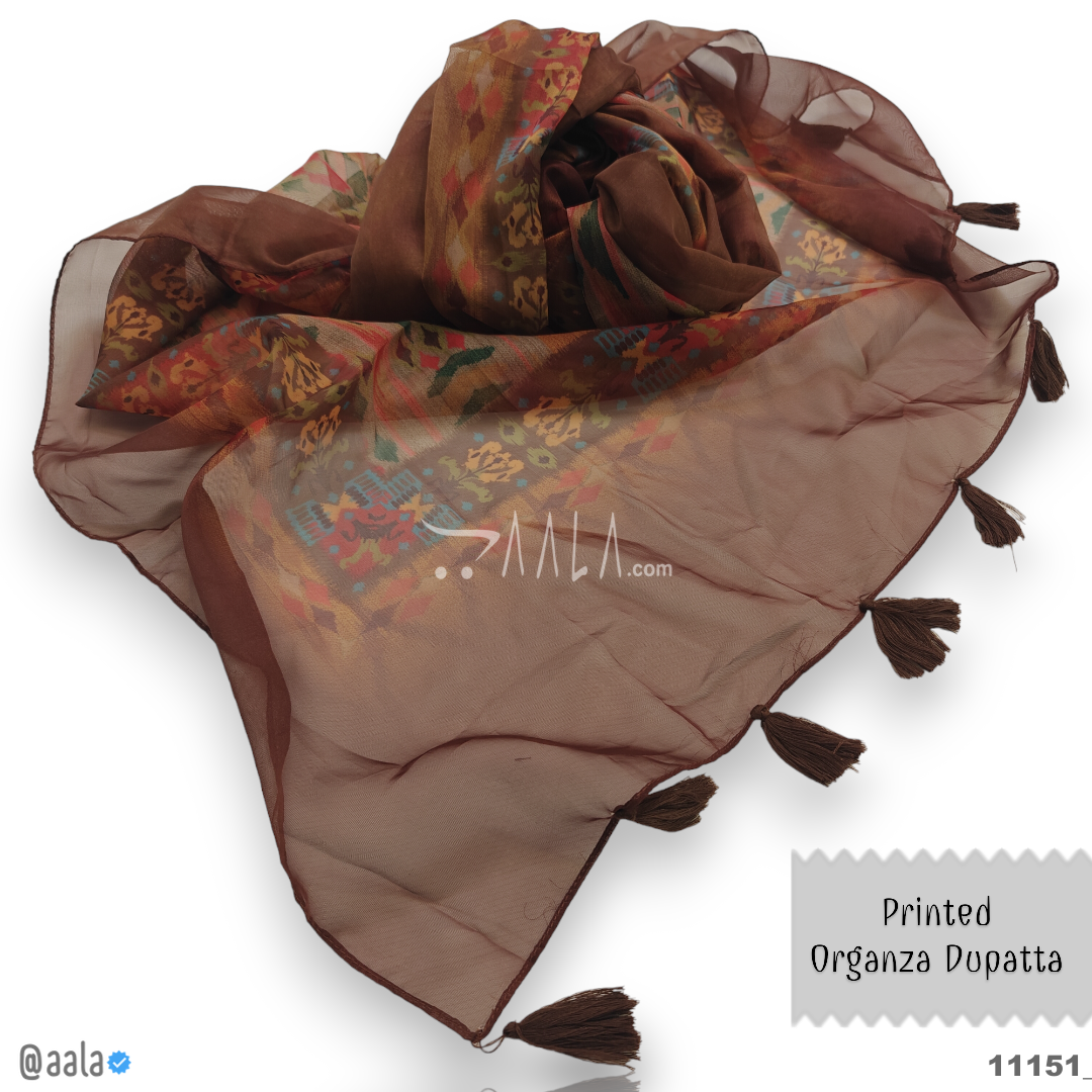 Printed Organza Blend Dupatta-38-Inches ASSORTED 2.25-Metres #11151