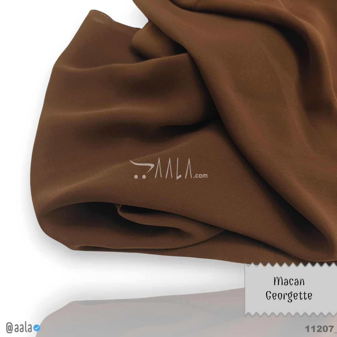 Macan Georgette Poly-ester 44-Inches BROWN Per-Metre #11207