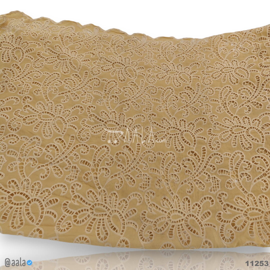 Cutwork Cotton Cotton 58-Inches BISCUIT Per-Metre 