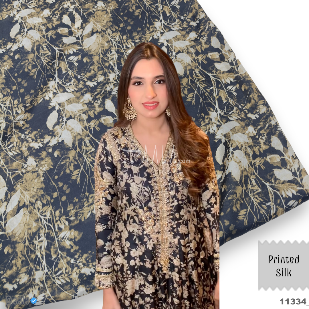 Printed Silk Blend 44-Inches PRINTED Per-Metre #11334
