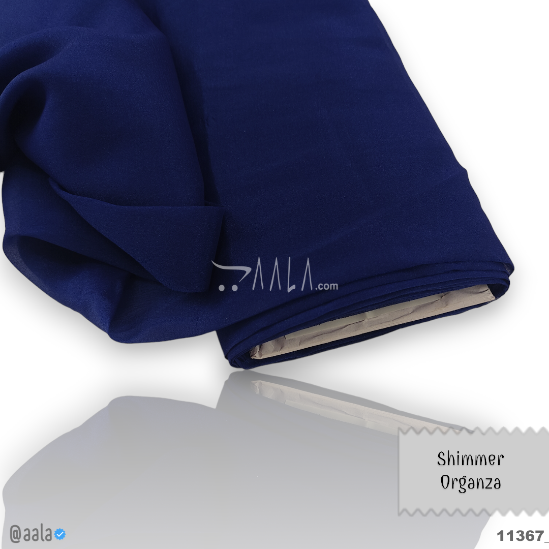 Shimmer Organza Poly-ester 44-Inches BLUE Per-Metre #11367
