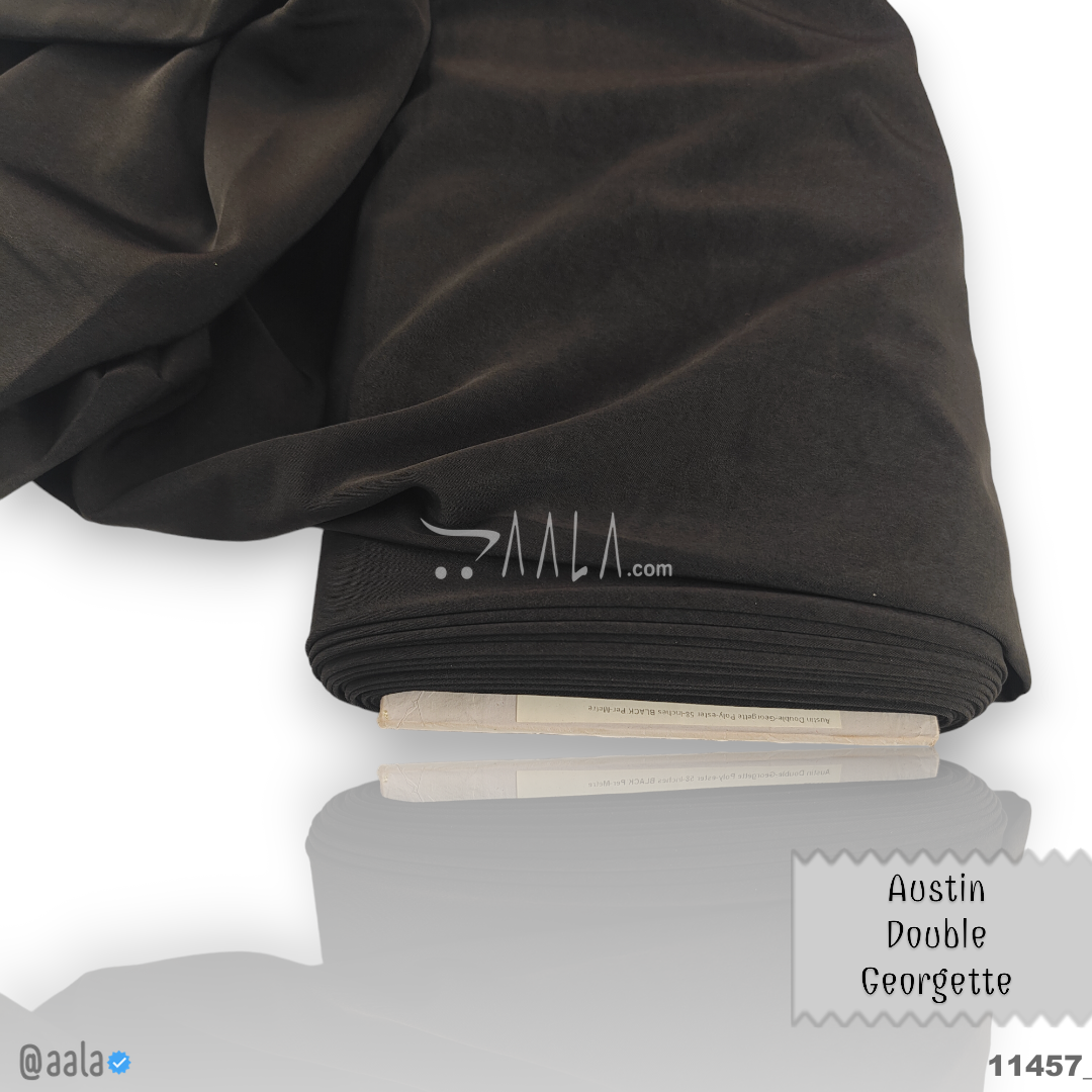 Austin Double-Georgette Poly-ester 58-Inches BLACK Per-Metre #11457