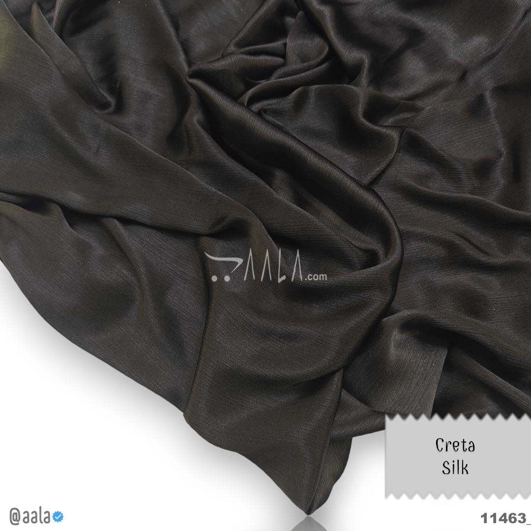 Creta Silk Poly-ester 58-Inches BLACK Per-Metre #11463
