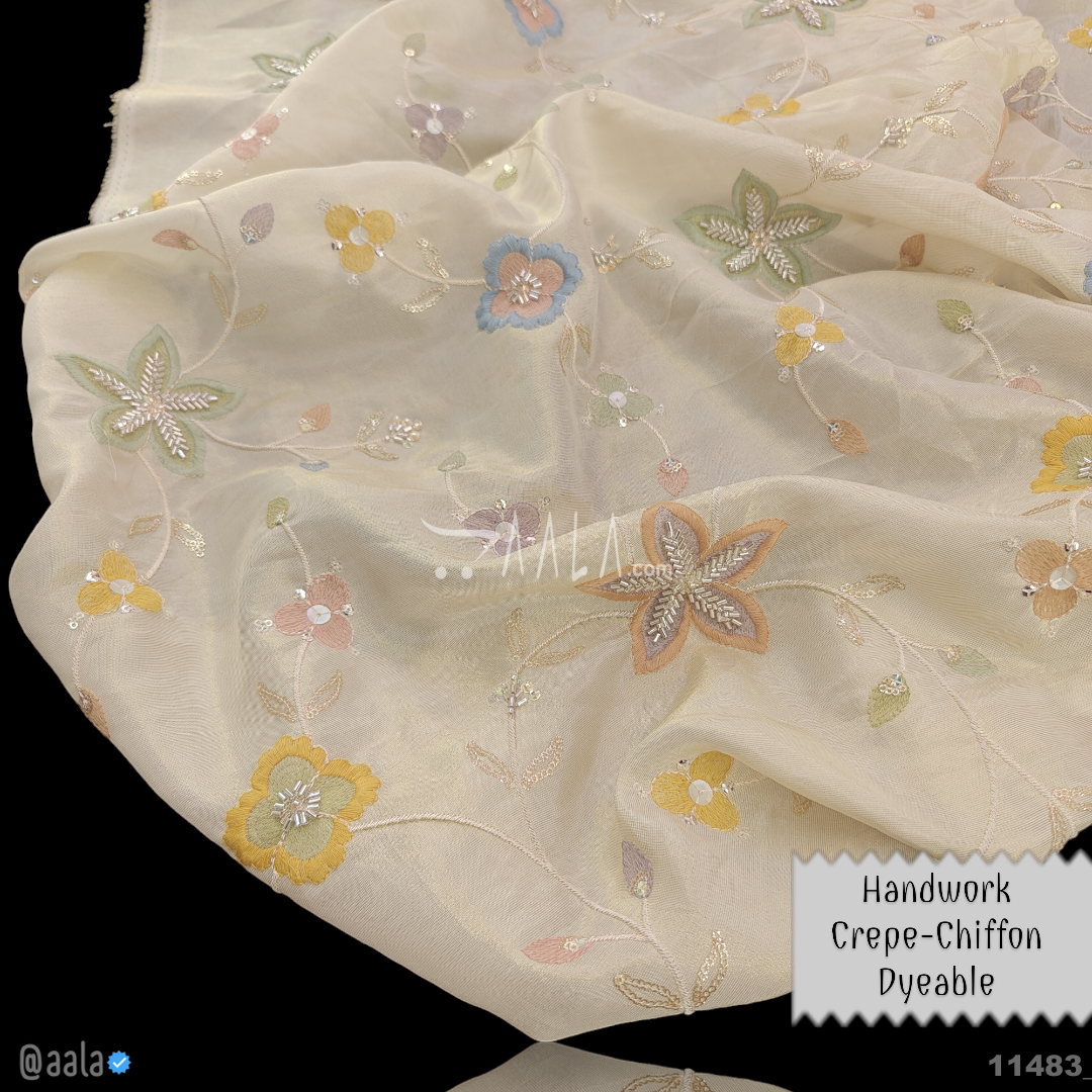 Handwork-Shimmer Organza Viscose 44-Inches DYEABLE Per-Metre #11483