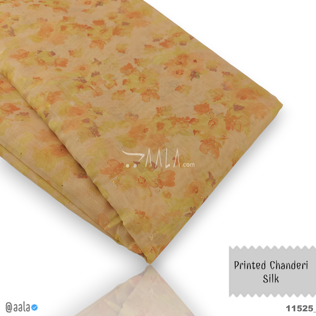 Printed-Chanderi Silk Blend 44-Inches PRINTED Per-Metre #11525