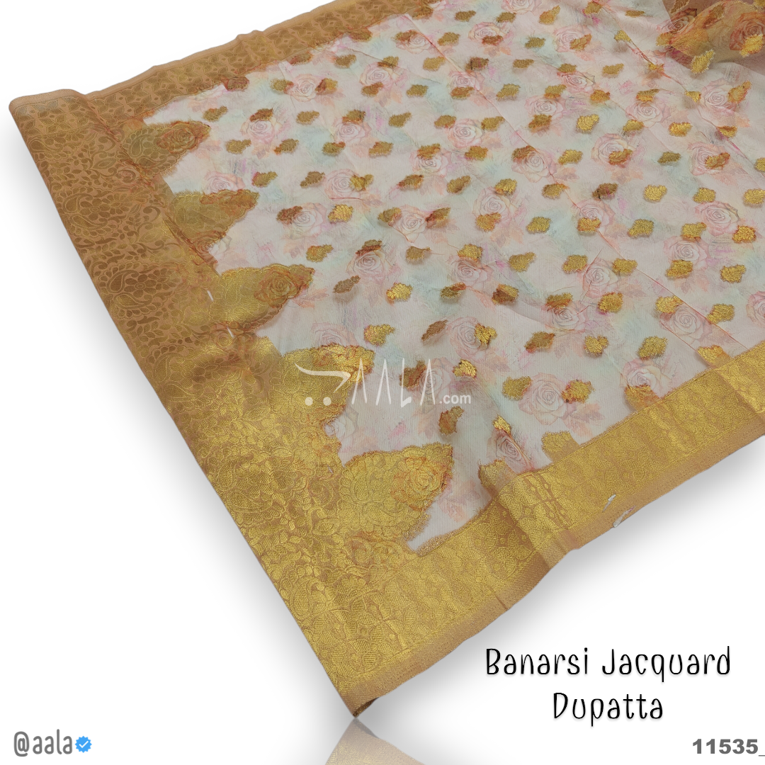 Banarsi-Jacquard Organza Viscose Dupatta-40-Inches DYEABLE 2.25-Metres #11535