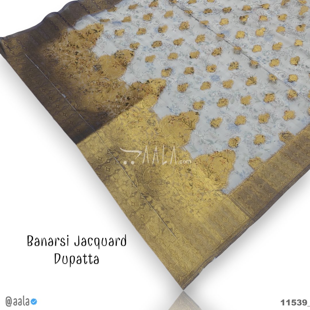 Banarsi-Jacquard Organza Viscose Dupatta-40-Inches DYEABLE 2.25-Metres #11539