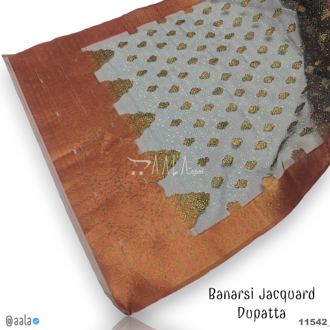 Banarsi-Jacquard Organza Viscose Dupatta-40-Inches DYEABLE 2.25-Metres #11542