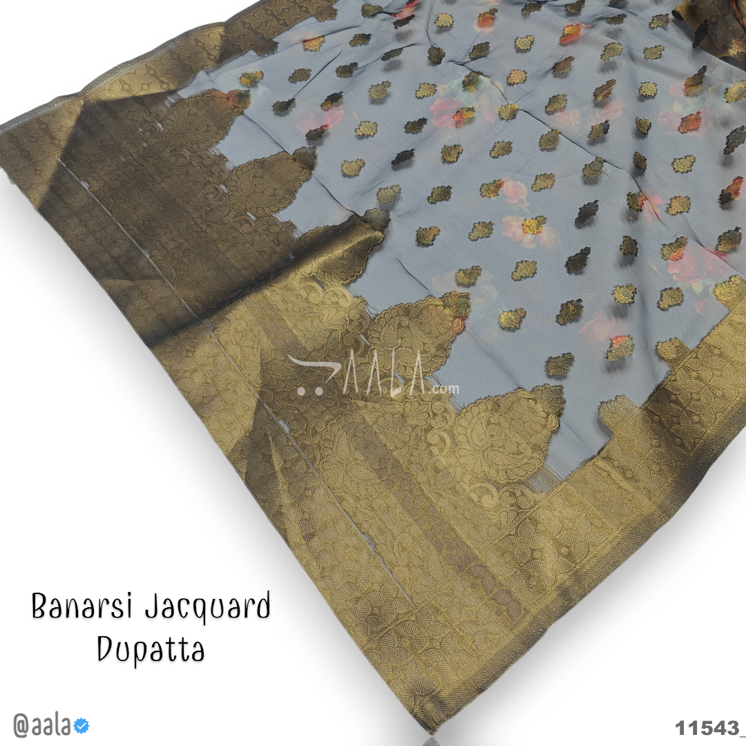 Banarsi-Jacquard Organza Viscose Dupatta-40-Inches DYEABLE 2.25-Metres #11543