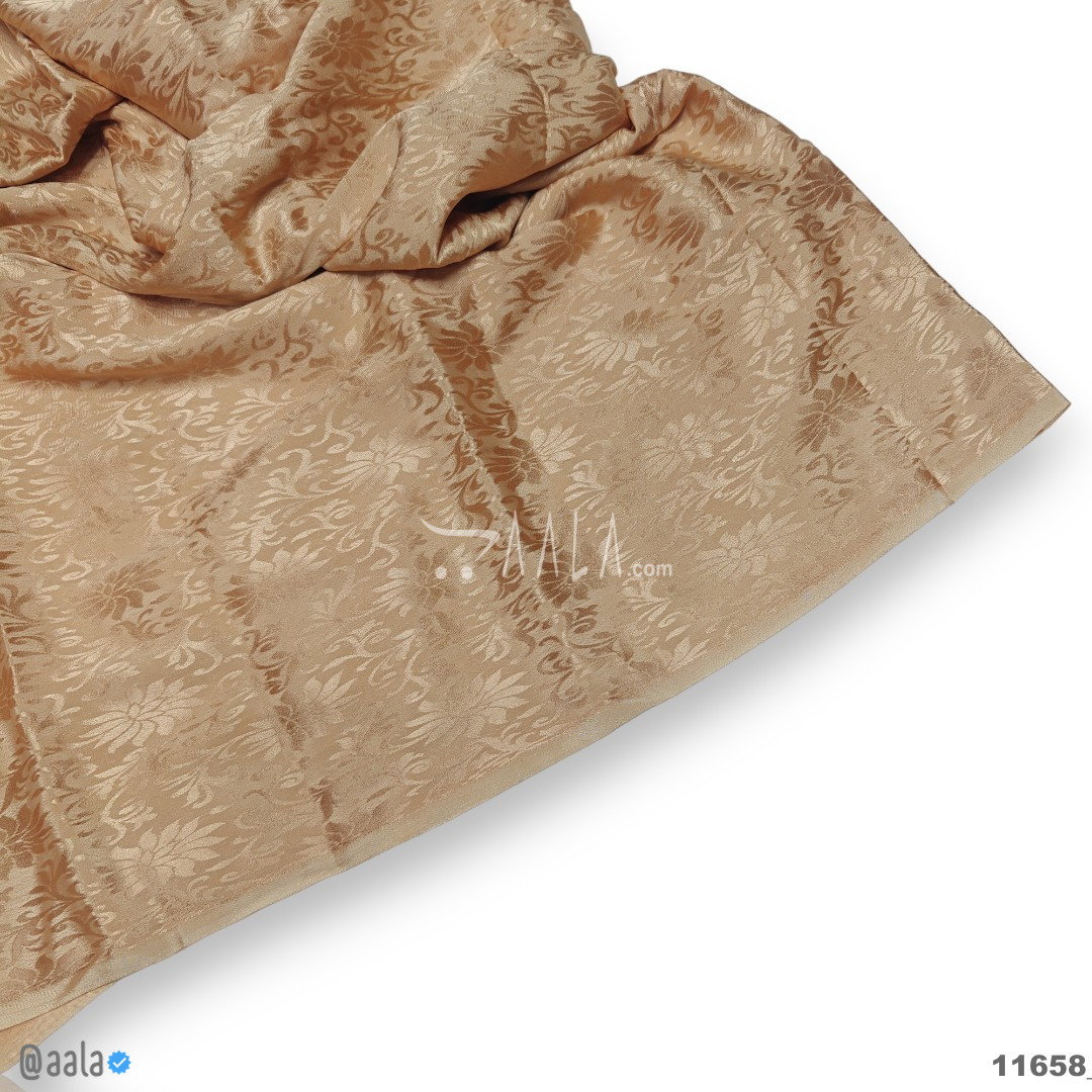 Self-Jacquard Silk Viscose 44-Inches PEACH Per-Metre 