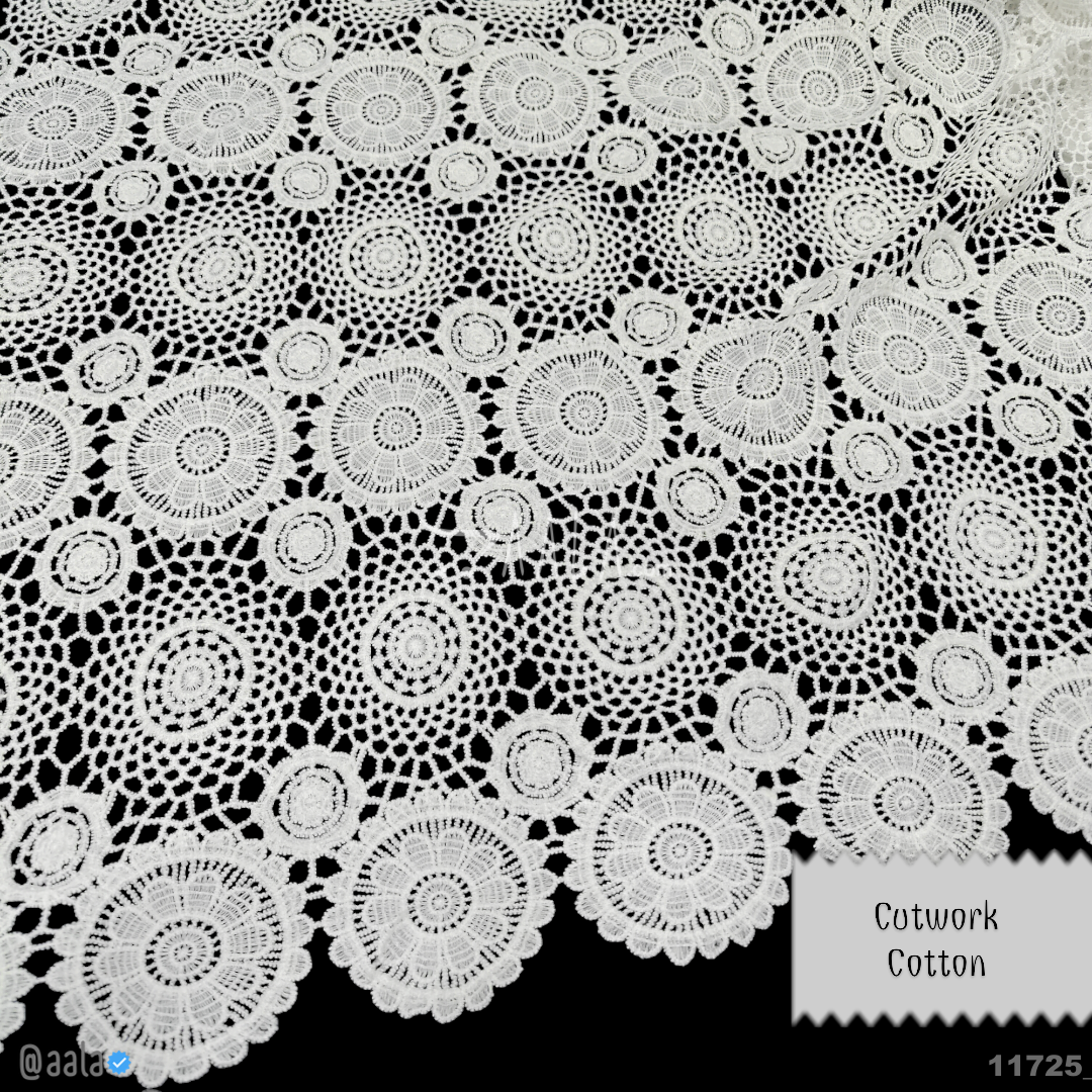 Cutwork Cotton Cotton 44-Inches DYEABLE Per-Metre #11725