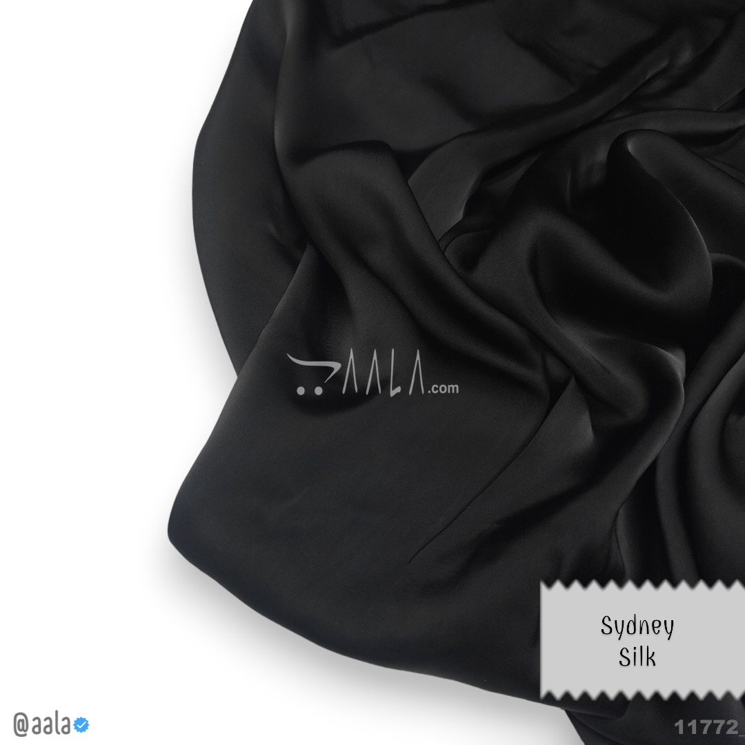Sydney Silk Poly-ester 58-Inches BLACK Per-Metre #11772