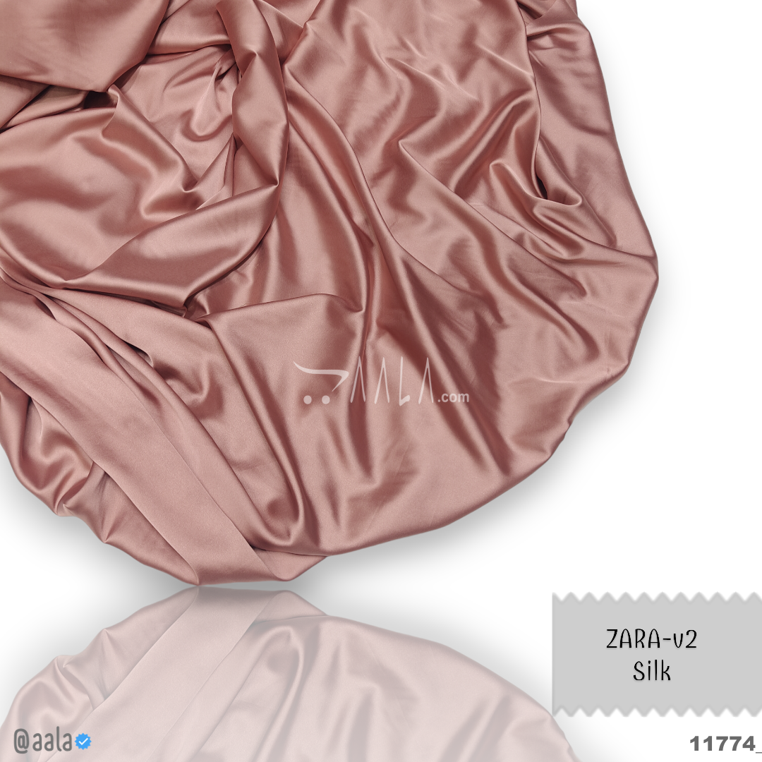 Zara-V2 Silk Poly-ester 58-Inches CARROT Per-Metre #11774