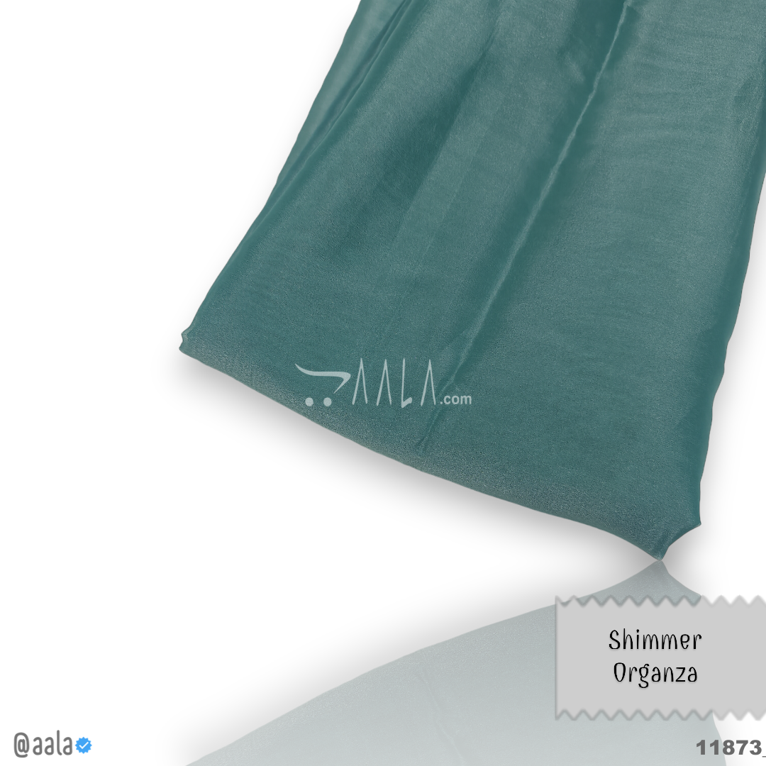 Shimmer Organza Poly-ester 44-Inches GREEN Per-Metre #11873