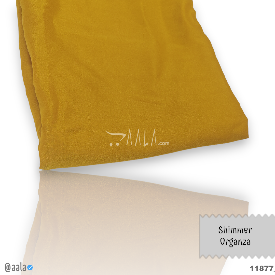 Shimmer Organza Poly-ester 44-Inches MUSTARD Per-Metre #11877