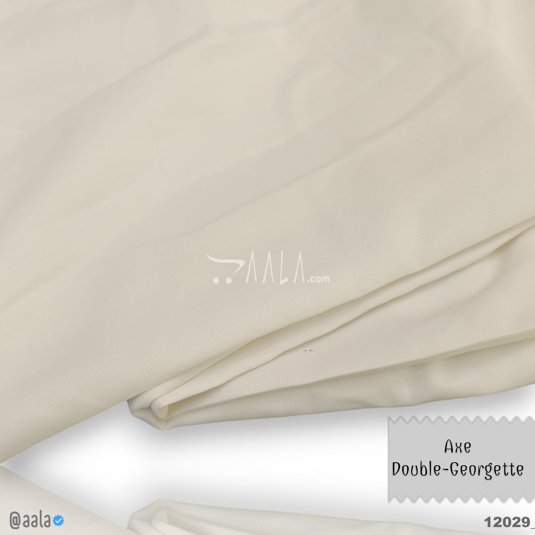Axe Double-Georgette Blend 58-Inches WHITE Per-Metre #12029