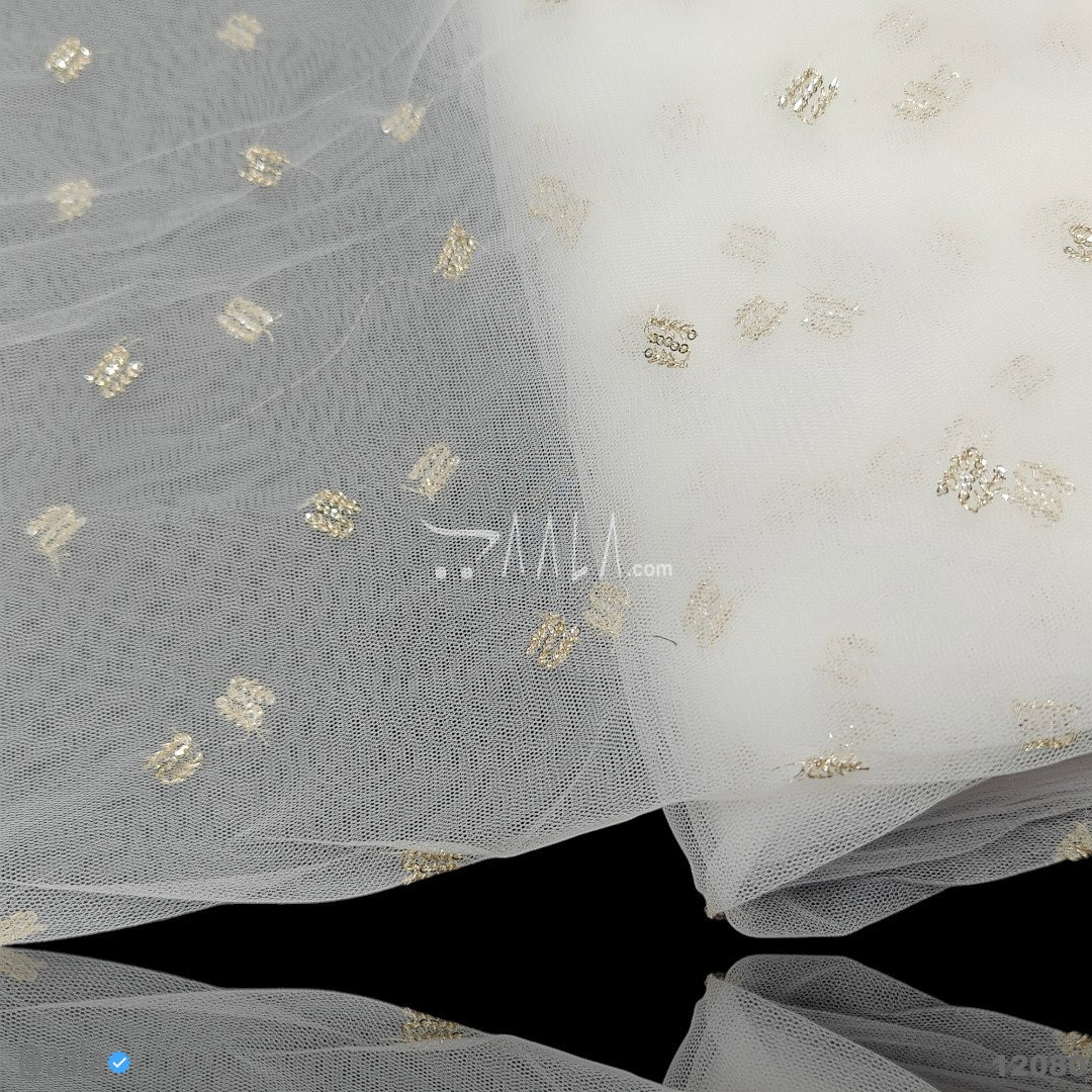 Sequins Net Nylon 44-Inches DYEABLE Per-Metre 