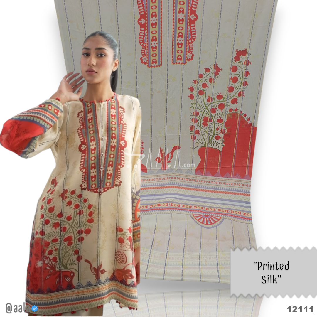 Printed Silk Blend 44-Inches PRINTED Per-Pc #12111