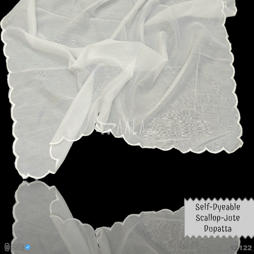 Scallop Jute Nylon Dupatta-36-Inches DYEABLE 2.25-Metres 