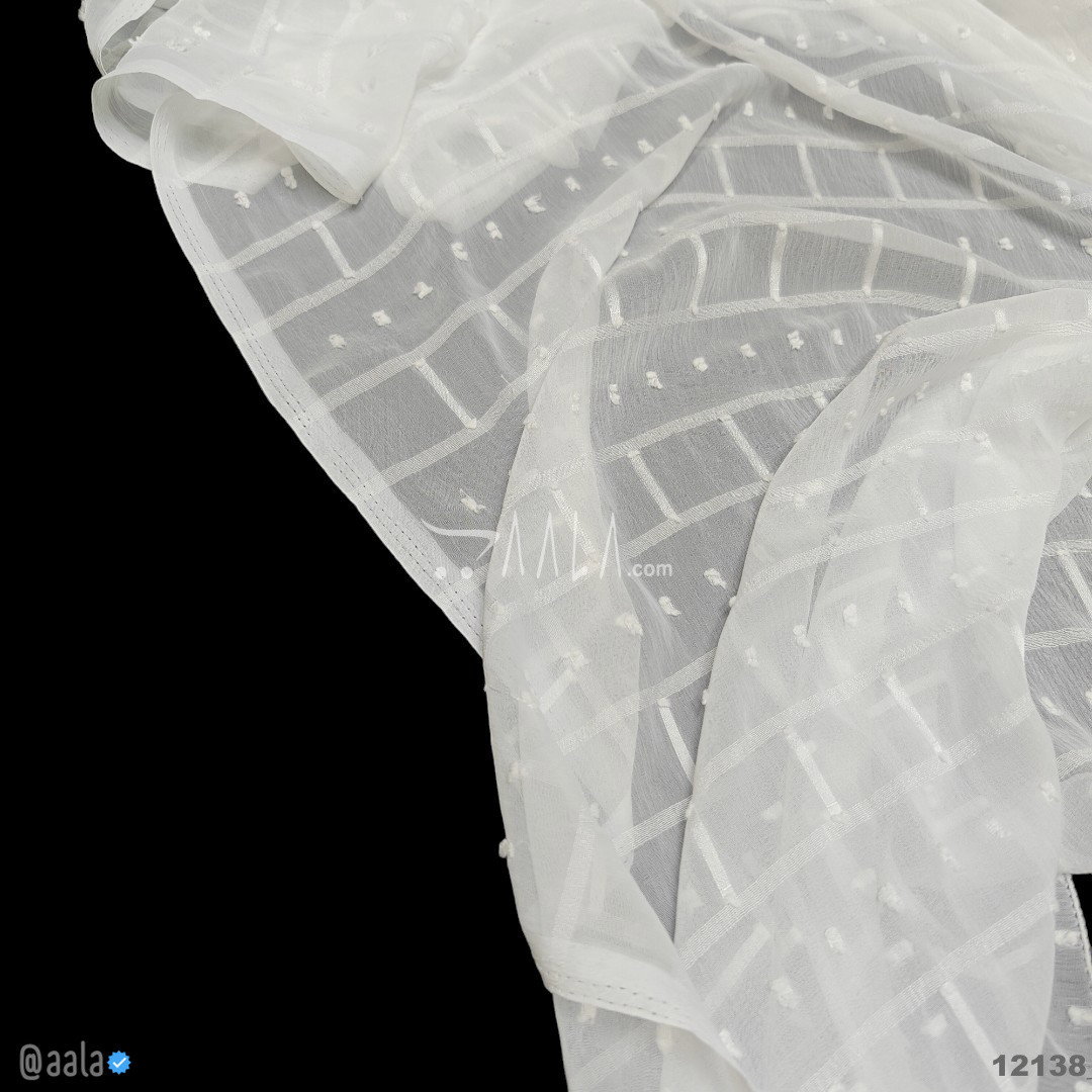 Self Chiffon Nylon Dupatta-32-Inches DYEABLE 2.25-Metres 