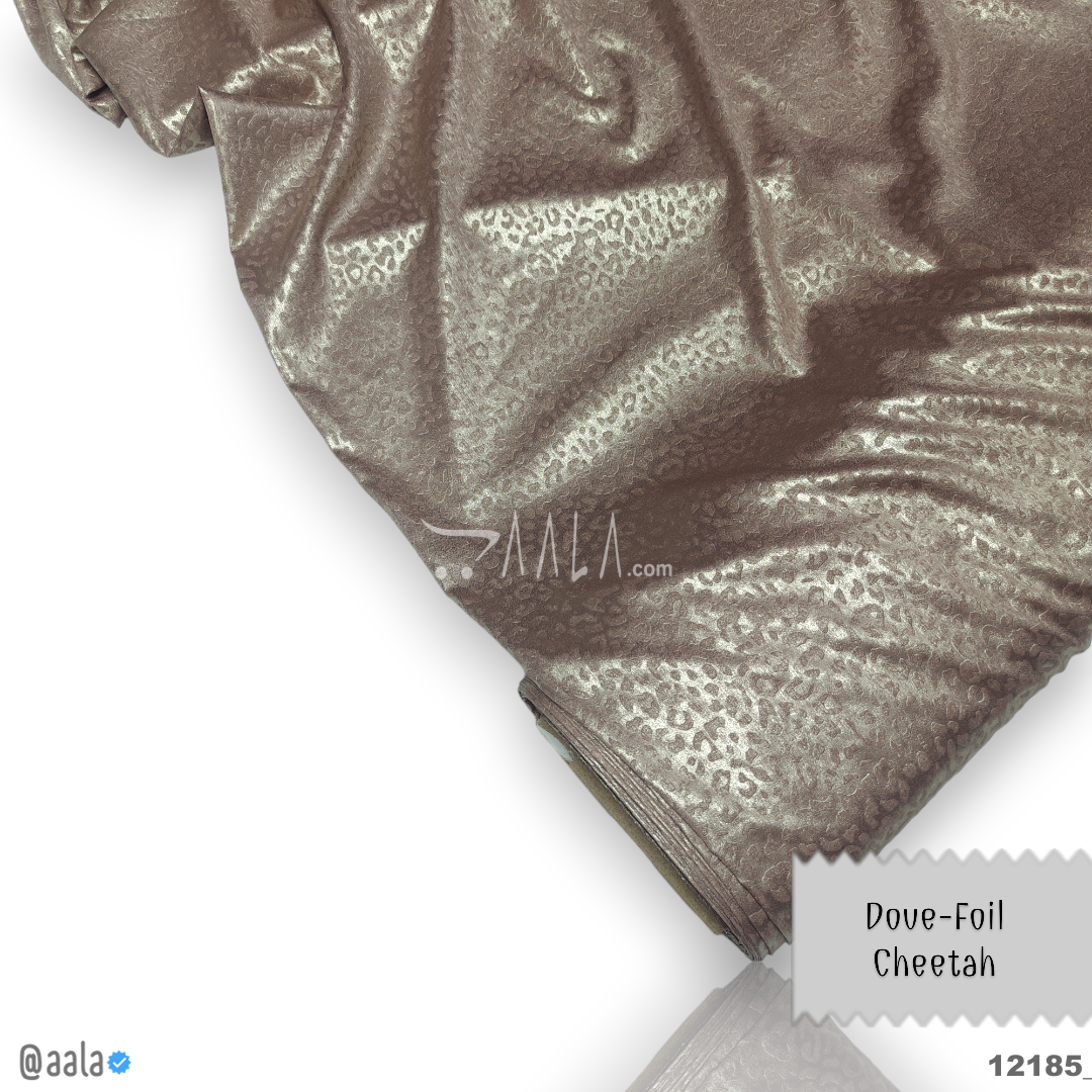 Dove-Cheetah-Foil Velvet Blend 58-Inches PEACH Per-Metre #12185