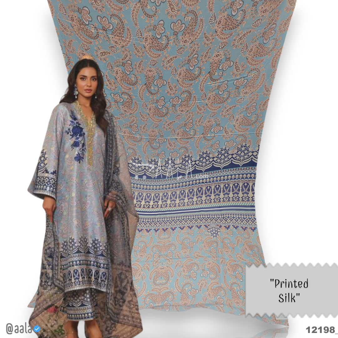 Printed Silk Blend 44-Inches PRINTED Per-Pc #12198