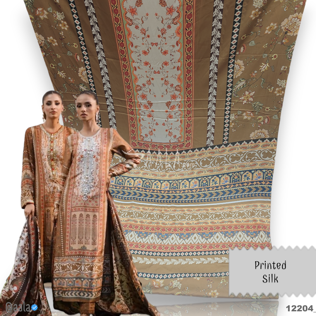 Printed Silk Blend 44-Inches PRINTED Per-Pc #12204