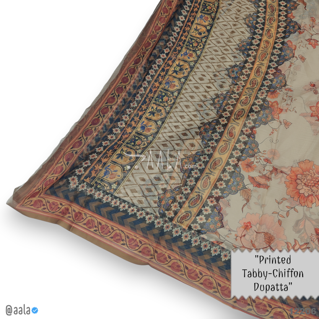 Printed-Tabby Chiffon Blend Dupatta-32-Inches PRINTED 2.25-Metres 
