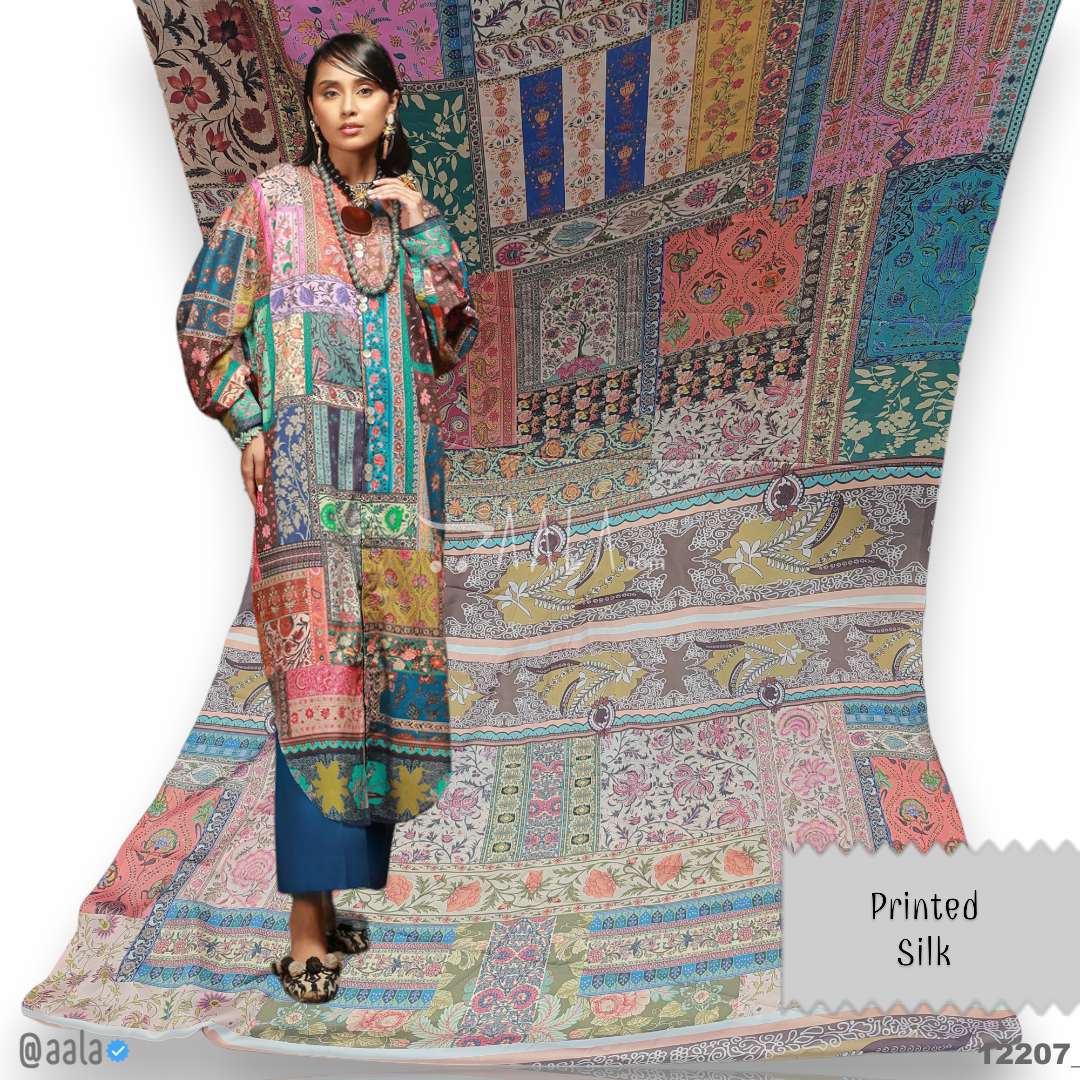 Printed Silk Blend 44-Inches PRINTED Per-Pc #12207